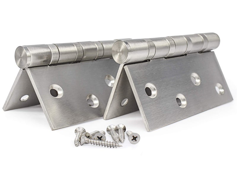 Earl Diamond 304 Stainless Steel 4" Door Hinges, Heavy Duty Ball Bearing Door Hinges with Square Corners for Exterior Interior Gate Swing Security Doors - Brushed Satin Nickel (Set of 2 Hinges) - Image 5